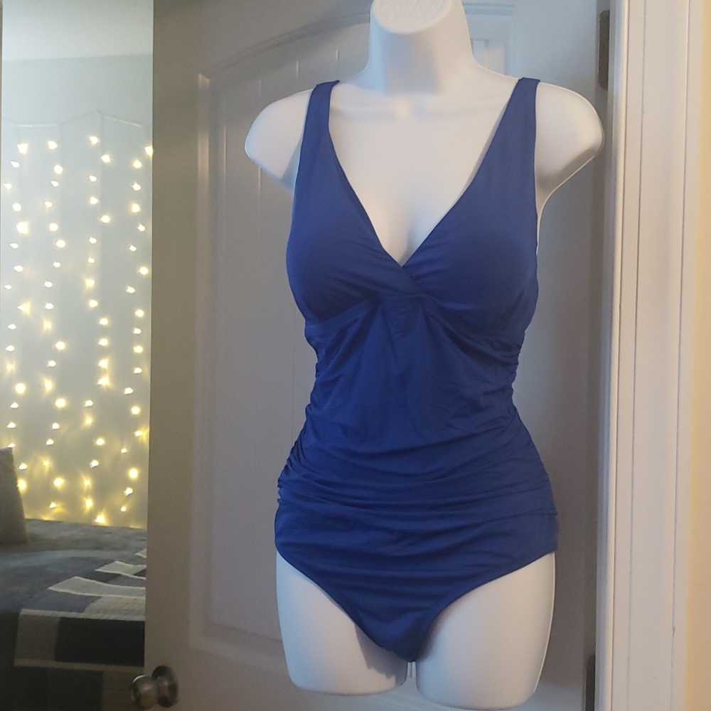NEW Royal Blue One Piece Adjustable Strap Swimsuit
